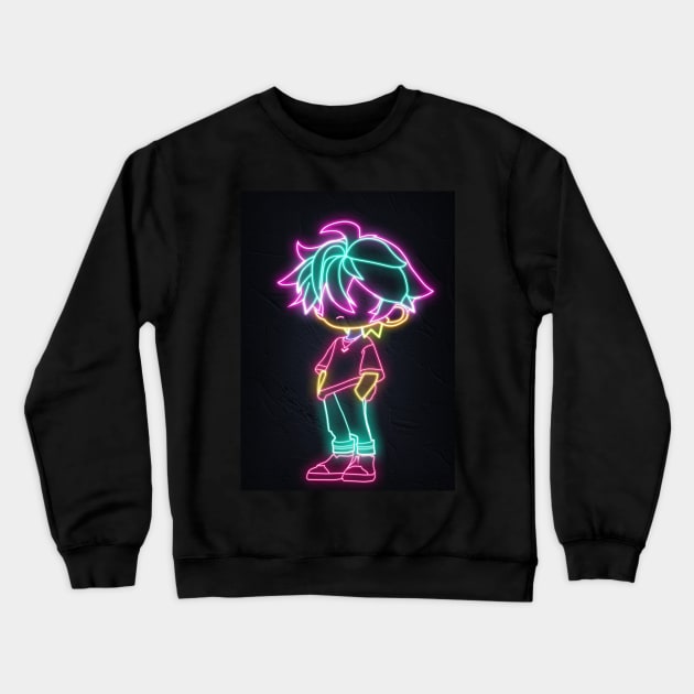 Chibi neon Crewneck Sweatshirt by San Creative